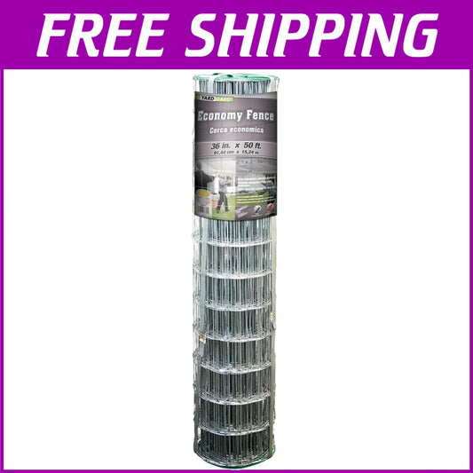 Economical 36" x 50ft Galvanized Wire Fence for Gardens & Property Protection