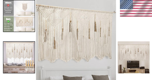 70.8" x 39" Boho Tapestry - Extra Large Handcrafted Macrame Wall Hanging