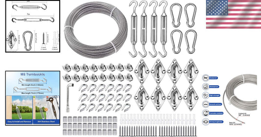 All-in-One Rectangle and Triangle Sun Shade Installation Kit with 5" Turnbuckles