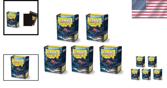 5-Box Matte Black Card Sleeves Bundle - 500 Count for Ultimate Card Protection