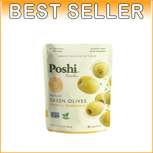 Delicious Green Olives, Lemon & Rosemary - Gluten-Free, Paleo-Friendly 30 Pack
