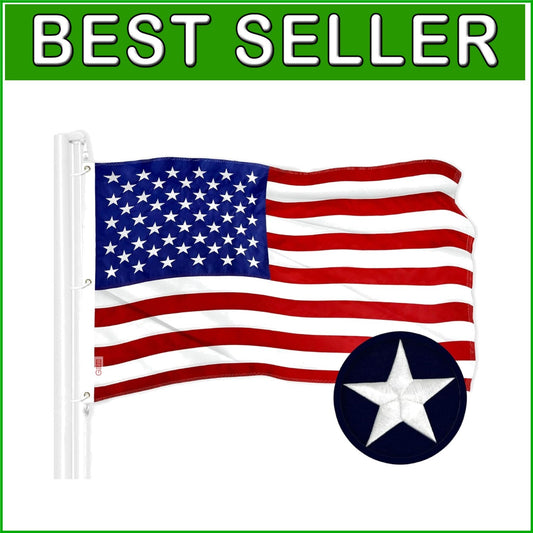 5x8 Ft American Flag - Heavy-Duty Embroidered Polyester for Indoor/Outdoor Use