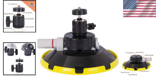 6" Suction Cup Camera Mount with 360° Ball Head for Action Shots Anywhere