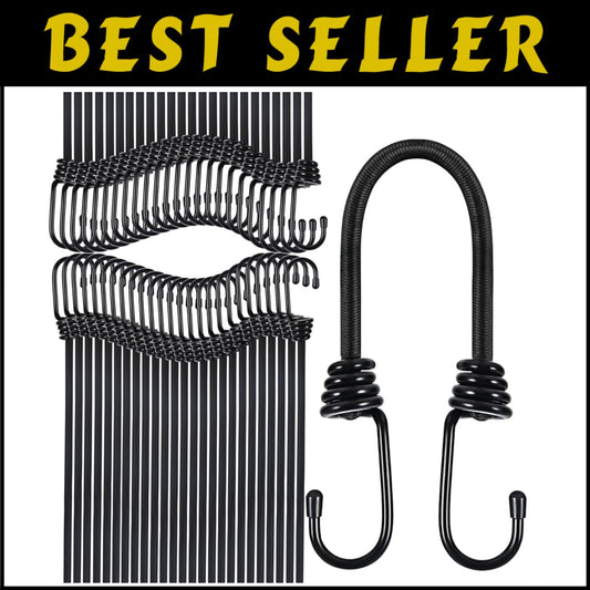 24 Inch Heavy-Duty Bungee Cords with Hooks - Perfect for Outdoor & Indoor Use
