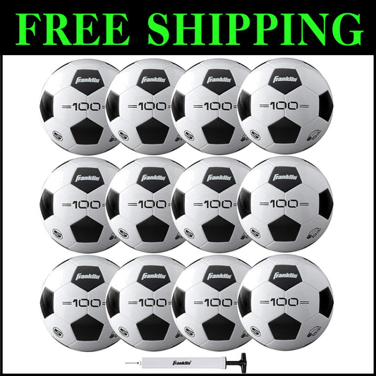 Durable Black & White Soccer Balls - Soft Cover in Sizes 3, 4, 5 - Pump Included