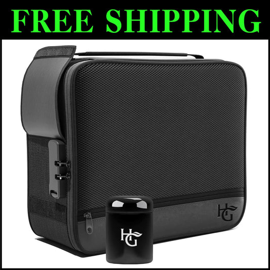 XL Travel Smell Proof Bag with Airtight Lock & Built-In Tray for Organization