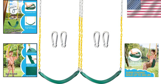 Premium 66" Heavy Duty Green Swing Seats - Ideal for Outdoor Playgrounds