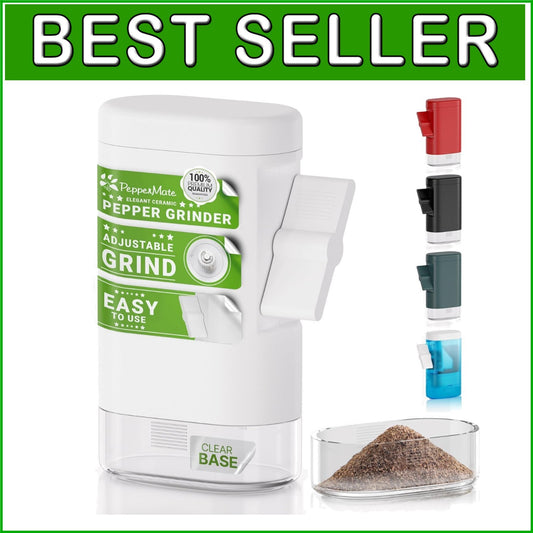 Elegant White Ceramic Pepper Mill – Manual High Volume Salt & Pepper Grinder