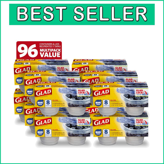 Stackable Airtight Mini Round Containers - 12 Pack, Ideal for Dips & Kids Snacks