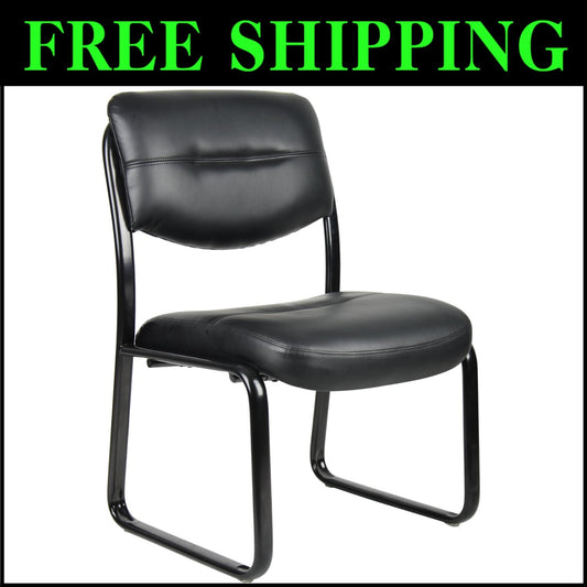 Upholstered Black Side Chair with Contoured Cushions – Ideal for Professionals