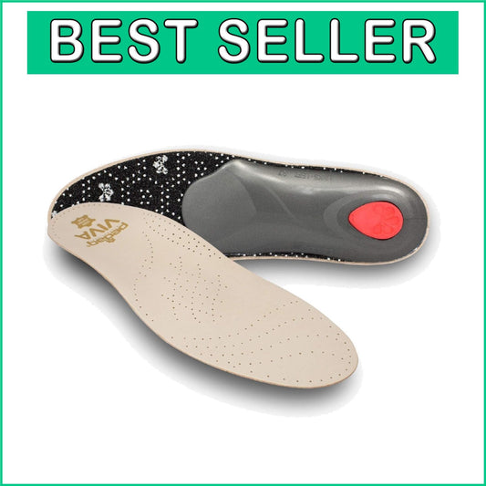Eco-Friendly Leather Arch Support Insoles for Plantar Fasciitis Relief - Tan