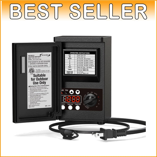 All-in-One Low Voltage 45W Transformer with Timer - Perfect for Outdoor Lighting
