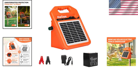 Versatile 0.16 Joule Solar Fence Charger - Day & Night Operation for Livestock