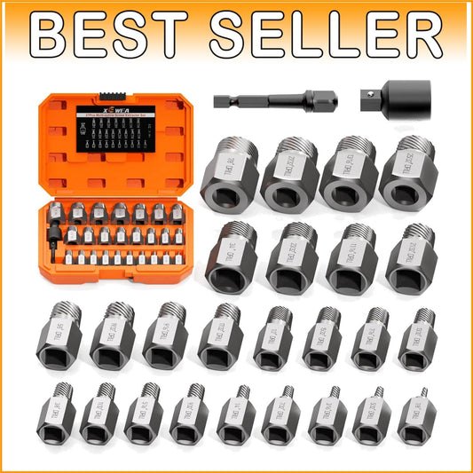 Multi-Application Screw Extractor Set - 27 PCS of 3/8" Drive Extractor Tools