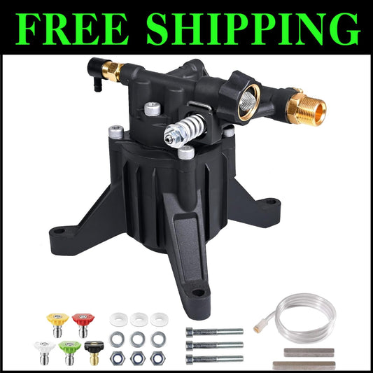 Durable 3400 PSI Vertical Pressure Washer Pump - Effortless Maintenance & Setup