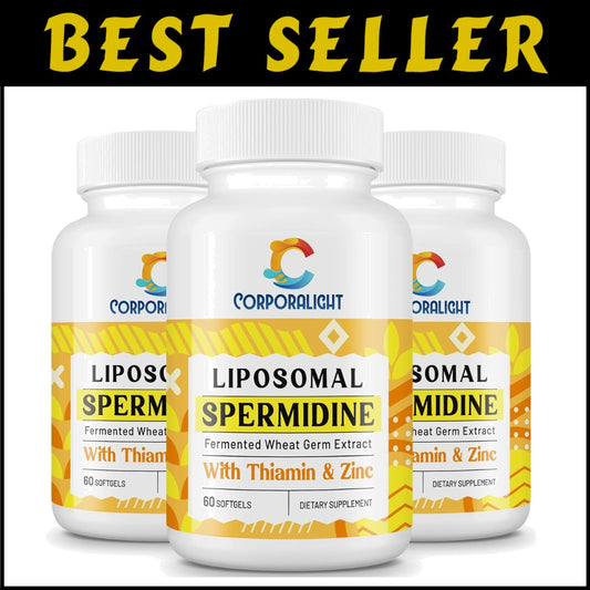 High-Potency 30mg Liposomal Spermidine Supplement - 99% Absorption, 180 Softgels