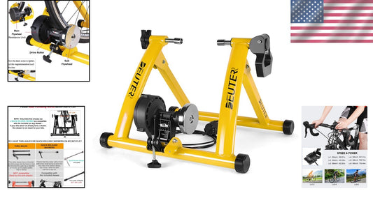 Adjustable Magnetic Bicycle Stand with Front Wheel Riser Block - Indoor Fitness