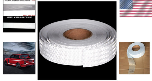 Durable Non-Fading Reflective Tape 2'' x 68 FT for Enhanced Outdoor Safety