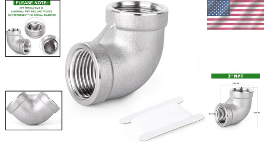 Durable 3" NPT Female 304 Stainless Steel Elbow – Industrial Pipe Connector