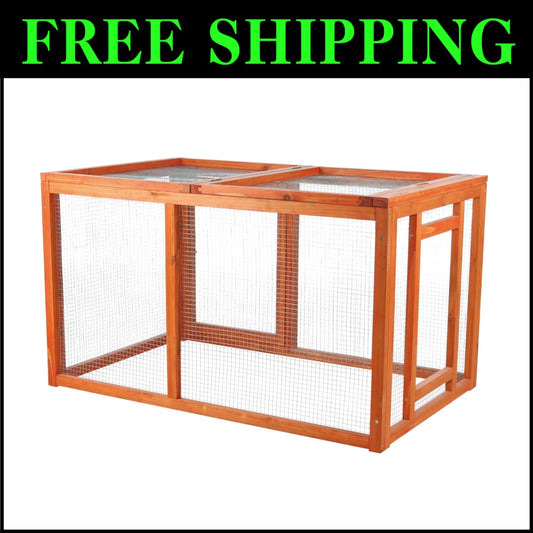 Compact Chicken Run for Small Animals with Mesh Cover - Safe, Stylish, 45"x27"
