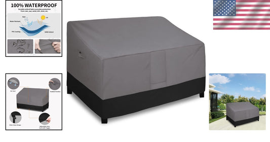 58 Inch Heavy Duty Waterproof Outdoor Couch Cover with Elastic Closure & Handles