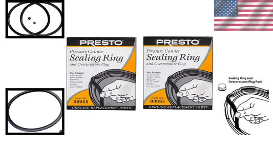Durable 2-Pack Pressure Cooker Sealing Rings with Over Pressure Plug Included