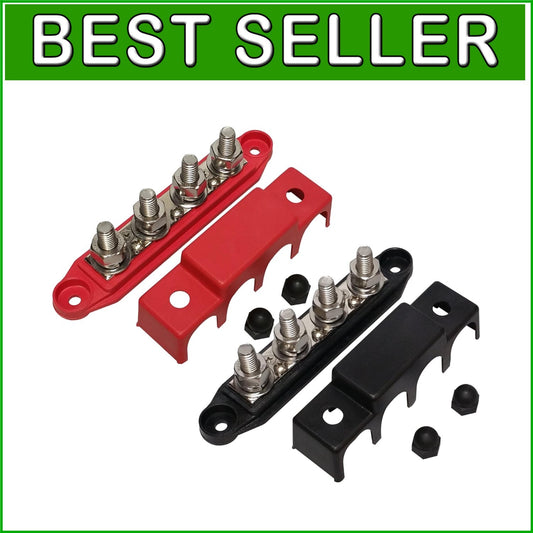 Durable 3/8" Bus Bar with Detachable Cover - 250A Marine & Battery Applications