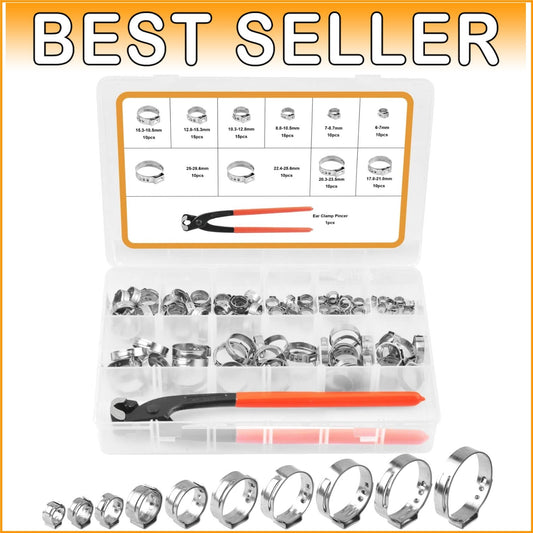Comprehensive 115Pcs Hose Clamp Kit for Automotive and Plumbing Applications