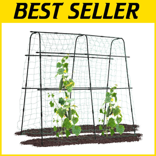 Elegant 5.3 FT Garden Cucumber Trellis with Easy Assembly - Supports Heavy Vines
