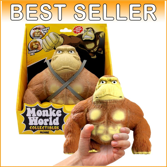 10-Inch Stress Relief Squishy Monkey Toy - Perfect for Fidgeting Fun Everywhere
