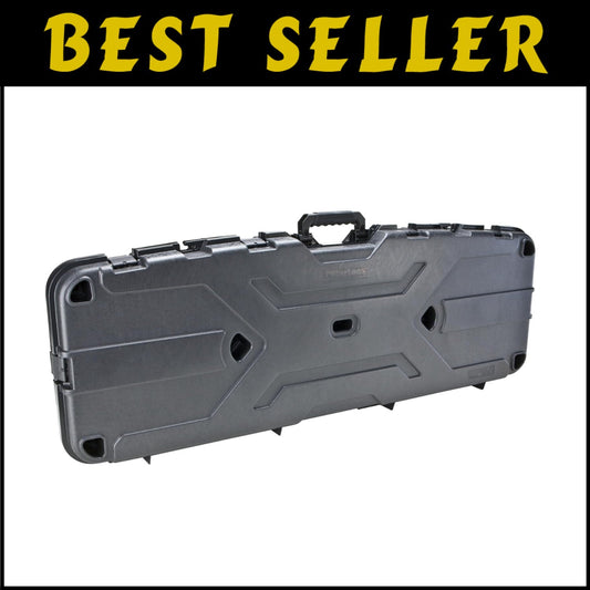 Durable Black Hard Shell Rifle Case for 2 Scoped Rifles with Security Straps