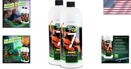 32oz Zyme 7 Freshwater Nitrifying Bacteria for Rapid Aquarium Cycling - 2-Pack