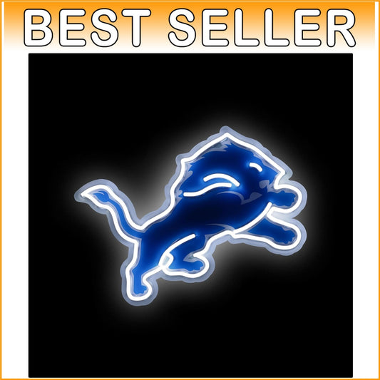Dynamic NFL Neon Sign for Detroit Lions Fans - Adjustable Brightness & Style
