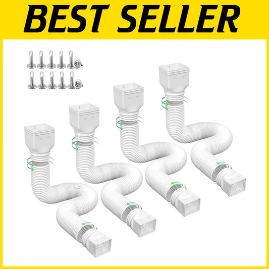 Durable Downspout Drain Pipe Extensions with Adapters - 21-66 Inches Adjustable
