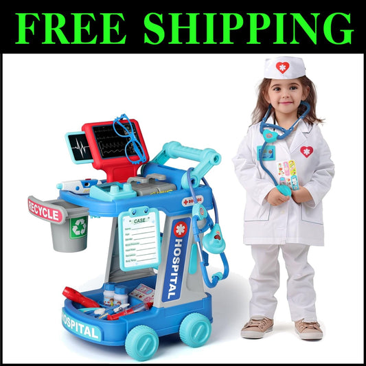 Multifunctional Kids Doctor Set with Cart and Accessories - Educational Toys