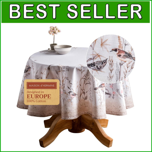 Elegant 100% Cotton Round Tablecloth - Perfect for Weddings & Everyday Dining