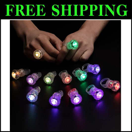 60 Pack LED Glow Rings - Bright Diamond Light-Up Rings for Parties & Events