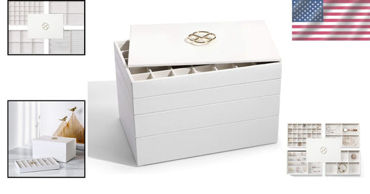 Durable Faux Leather Jewelry Tray - Perfect for Rings, Necklaces & Earrings