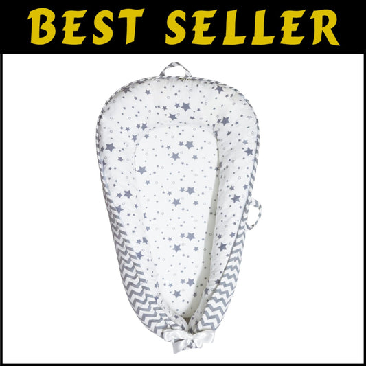 Adjustable Ergonomic Baby Lounger - Organic Cotton Nest for Secure Baby Support