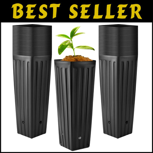 400 Pcs Tall Plastic Nursery Pots with Drainage for Indoor/Outdoor Gardening