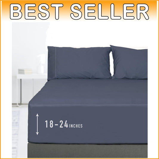 Blue Indigo Luxury Full Sheet Set - 22-Inch Deep Pocket, Breathable Cotton