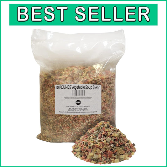 Convenient 10 Pounds Dried Vegetable Soup Mix - Ideal for Camping & Hiking