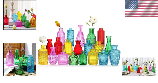 Versatile Vintage Glass Vases Collection - Ideal for Rustic Wedding Decor