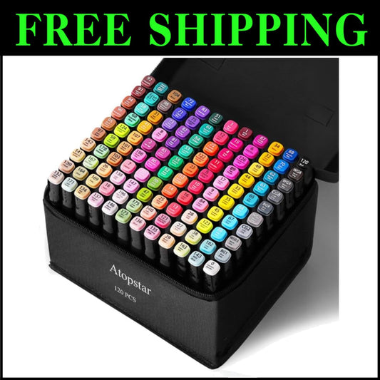 Professional Dual Tip Alcohol Marker Set - 120 Colors for Artistic Expression