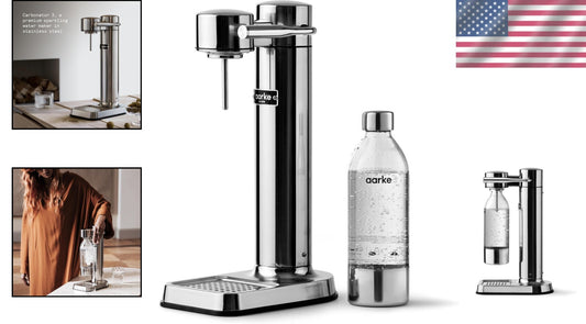 Elegant Manual Soda Maker with 800ml PET Bottle - Stylish Stainless Steel Design
