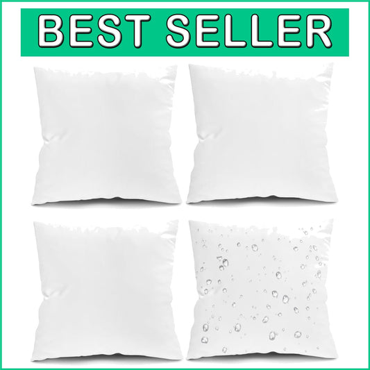 Decorative 24x24 Outdoor Pillow Inserts - 4 Pack Microfiber for Style & Comfort
