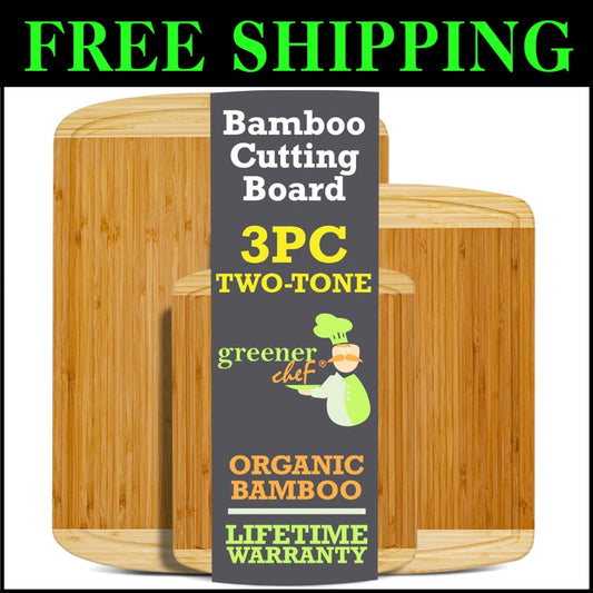 Versatile Bamboo Chopping Board Set for Home Cooks - Lifetime Warranty Included!