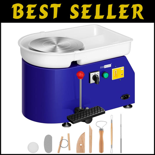 Premium 25CM Pottery Wheel with Detachable Basin - Ideal for Home & Classes