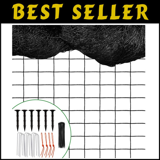 Durable 25x100ft Garden Netting - Multi-Purpose Protection for Fruits & Fowl