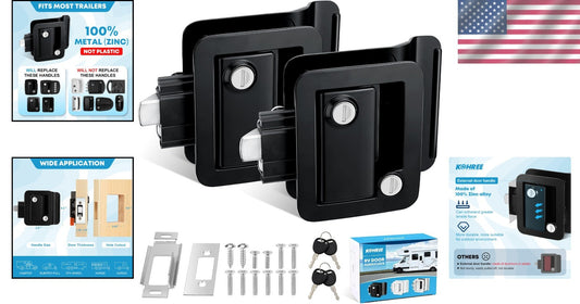 2 Pack of Waterproof RV Door Locks with Longer Screws - Secure Your Trailer